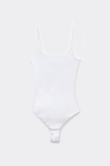 Ribbed Cotton Body with Thin Shoulder Straps