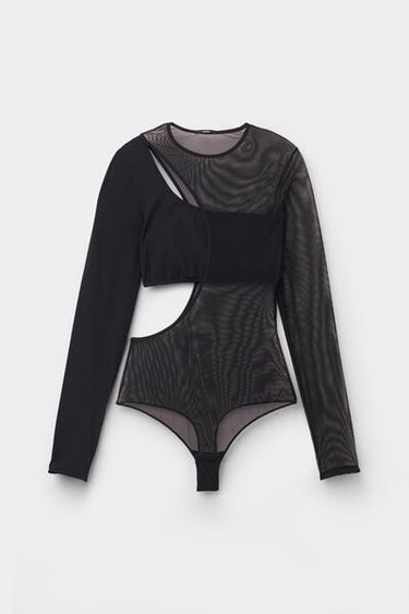 Essential Tulle Long Sleeve Body with Cut-Outs