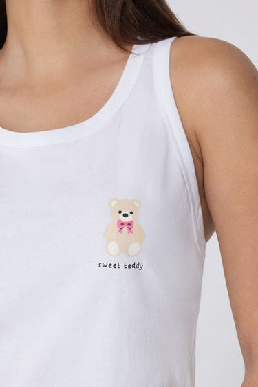 Printed Cotton Camisole with Wide Shoulder Straps