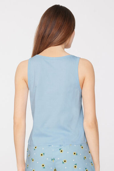 Embroidered Cotton Camisole with Wide Shoulder Straps