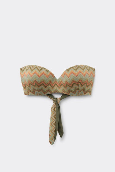 Luxury Chevron Padded Bandeau Bikini Top
