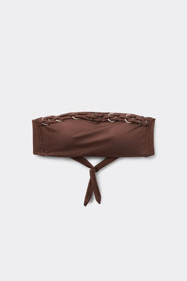 Brown Royal Essence Lightly Padded Bandeau Bikini Top