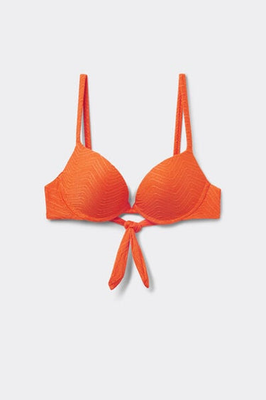 Orange Sparkling Touch Padded Push-Up Bikini Top