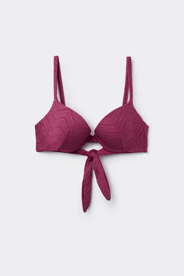 Mauve Sparkling Touch Lightly Padded Push-Up Bikini Top