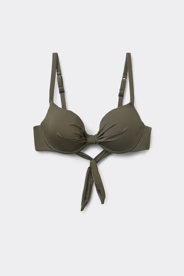 Timeless Look Camo Green Lightly Padded Push-Up Bikini Top