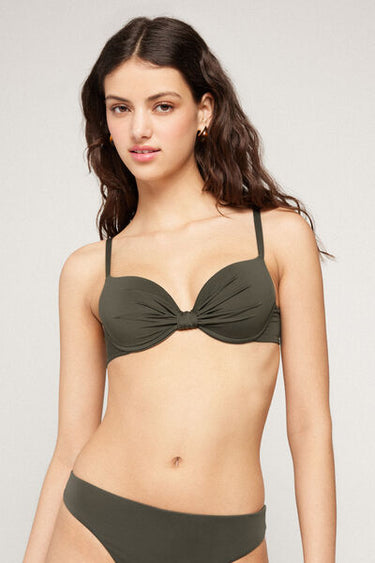 Timeless Look Camo Green Lightly Padded Push-Up Bikini Top