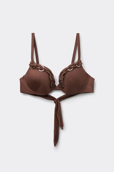 Brown Royal Essence Lightly Padded Push-Up Bikini Top