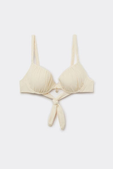 White Paradise Bay Lightly Padded Push-Up Bikini Top