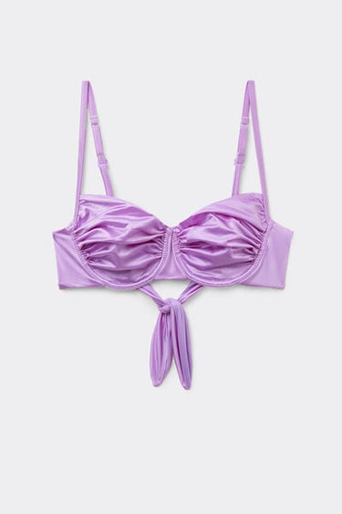 Lilac Shiny Glam Balconette Bikini Top