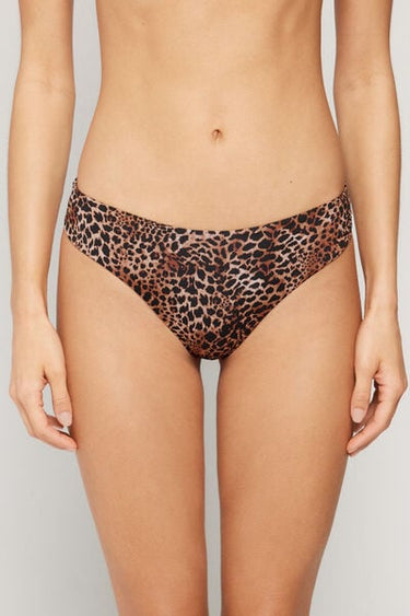 Savage Sun Rounded High-Cut Brazilian Bikini Bottoms
