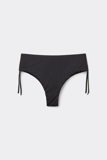 High-Cut Brazilian Bikini Bottoms with Gathering