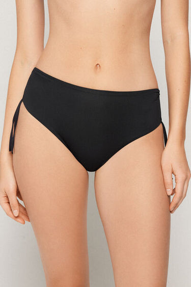 High-Cut Brazilian Bikini Bottoms with Gathering