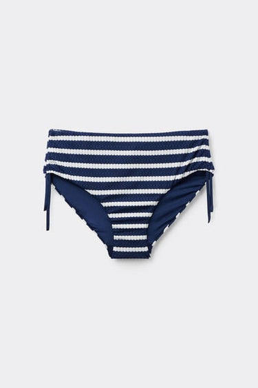 Sailor Stripes High Bikini Bottoms with Gathering