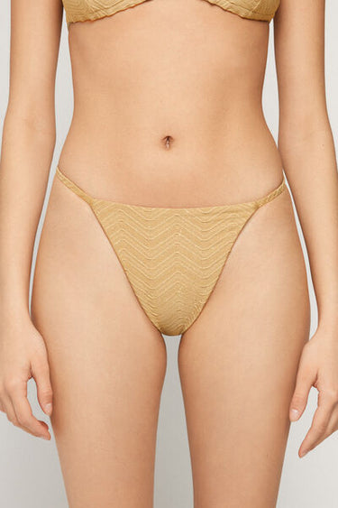 Gold Sparkling Touch Bikini G-String with Tanga Ties