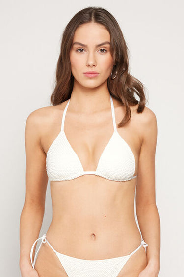 Piqué Wave Lightly Padded Triangle Bikini Top