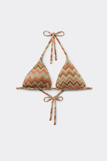 Luxury Chevron Triangle Bikini Top with Removable Padding