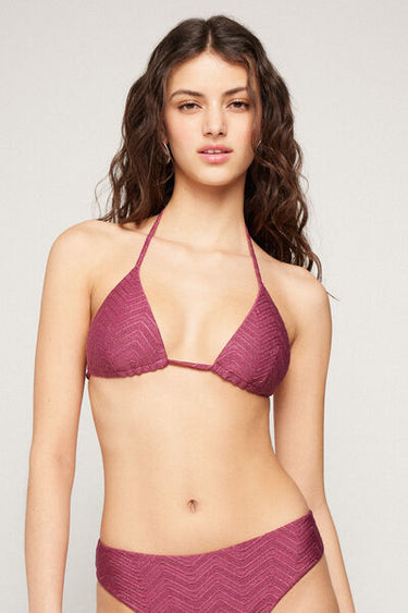 Mauve Sparkling Touch Lightly Padded Triangle Bikini Top