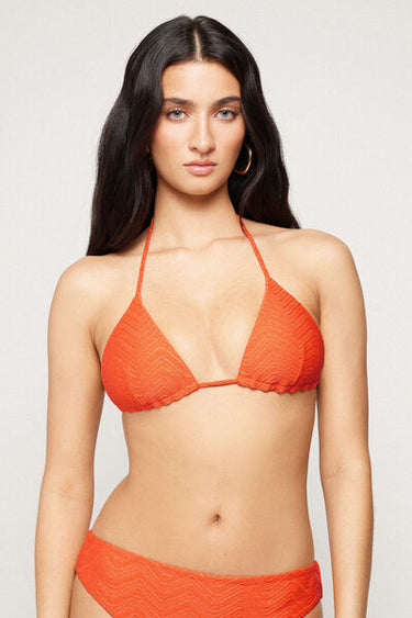 Orange Sparkling Touch Lightly Padded Triangle Bikini Top