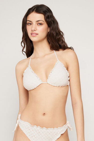 Boho Style Lightly Padded Triangle Bikini Top