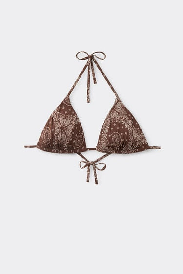 Country Vibe Lightly Padded Triangle Bikini Top