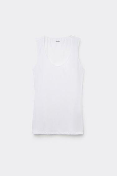 Organic Cotton Camisole with Wide Shoulder Straps and Scoop Neck