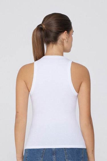 Ribbed Cotton Racer Back Camisole