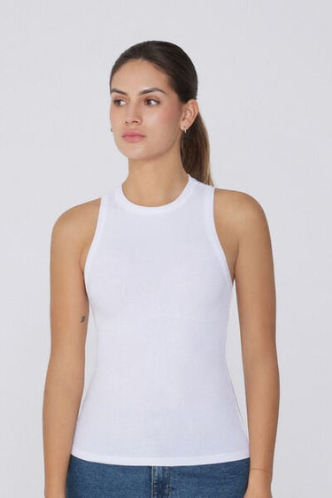 Ribbed Cotton Racer Back Camisole