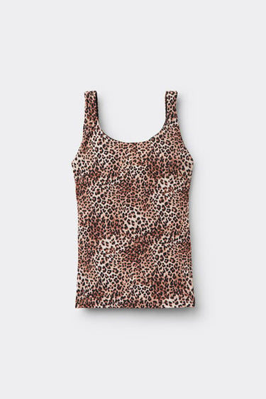 2 In 1 Natural Lifting Printed Bra Camisole with Wide Straps