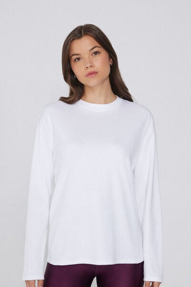Medium Weight 100% Cotton Long Sleeve T-shirt with a Round Neckline