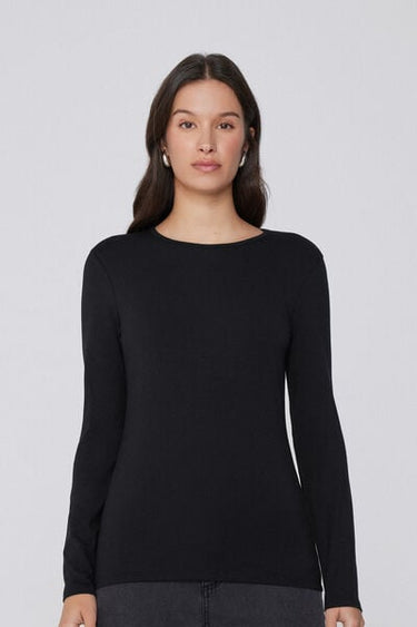 Cotton and Thermal Modal Rounded Neck Top