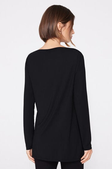 Long Sleeve Top with Boat Neck