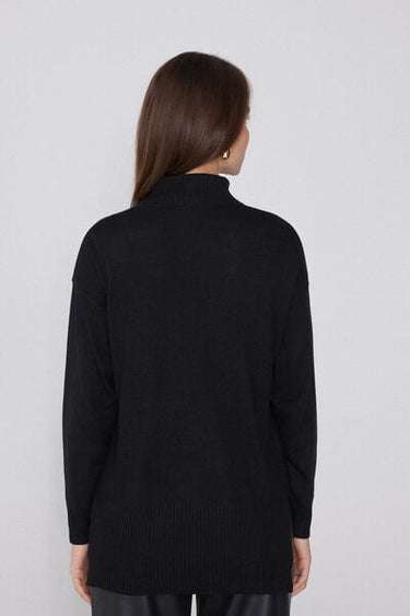 Long Thick Polo Neck Top with Wool