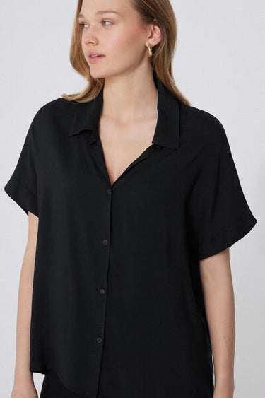 Short-Sleeved Viscose Shirt