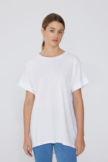Cotton T-Shirt with Kimono Turn-Up