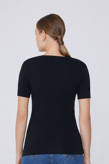 Rounded Neck Organic Stretch Cotton T-Shirt