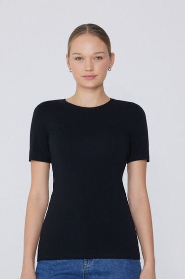 Rounded Neck Organic Stretch Cotton T-Shirt