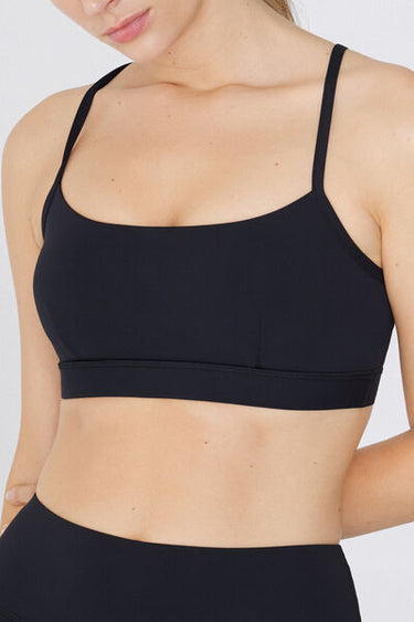 Spaghetti Shoulder Strap Padded Short Sport Top