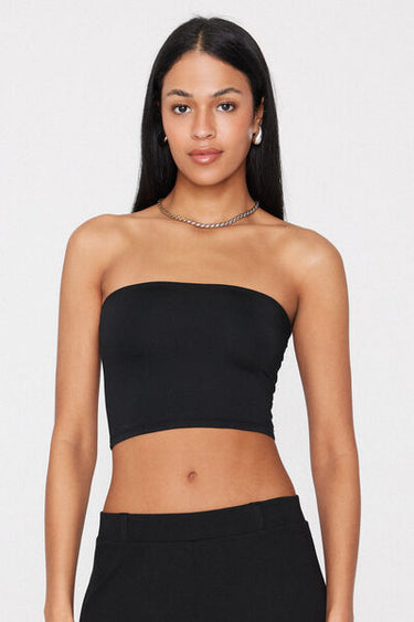 Microfibre Bandeau Crop Top