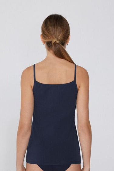 Organic Stretch Cotton Camisole with Round Neck