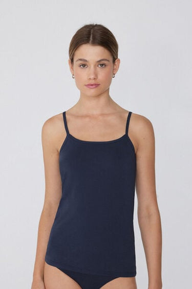 Organic Stretch Cotton Camisole with Round Neck