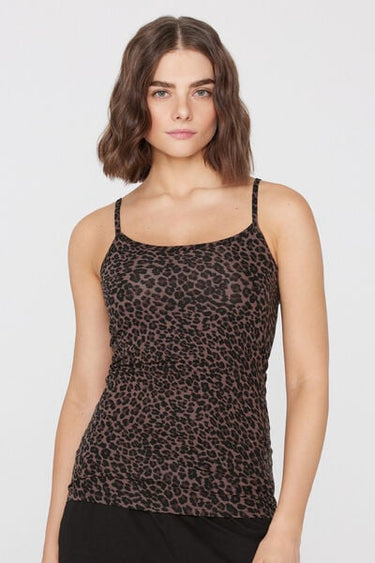 Round-Neck Camisole in Stretch Cotton