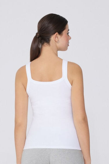 Square Neck Ribbed Cotton Camisole