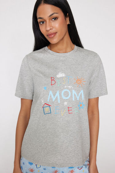 Best Mom Print Short Cotton Pyjamas