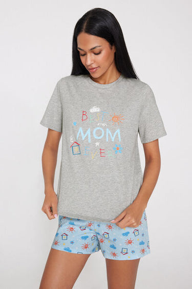 Best Mom Print Short Cotton Pyjamas