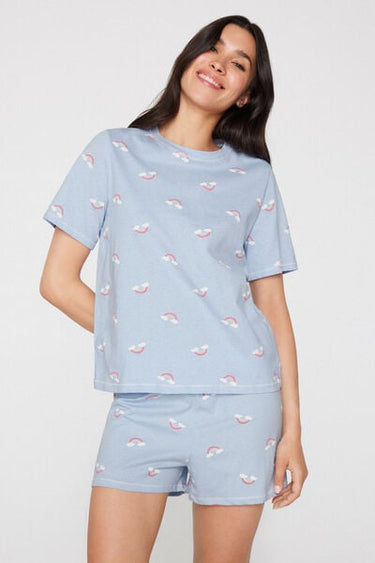 Rainbow Print Short Cotton Pyjamas