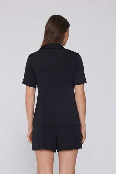 Short-Sleeved Short Viscose Button-Up Pyjamas