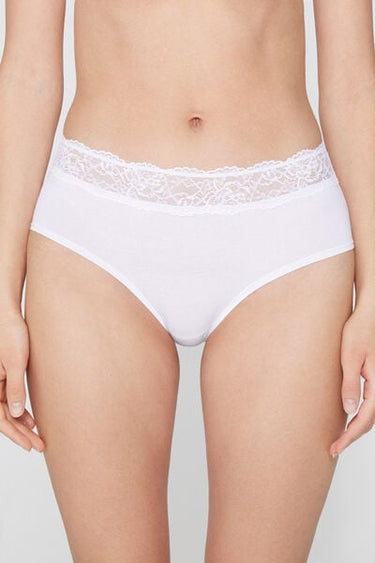 French Knickers in Cotton with Recycled Lace