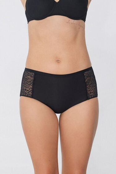 High-Waisted Recycled Lace and Recycled Cotton Knickers