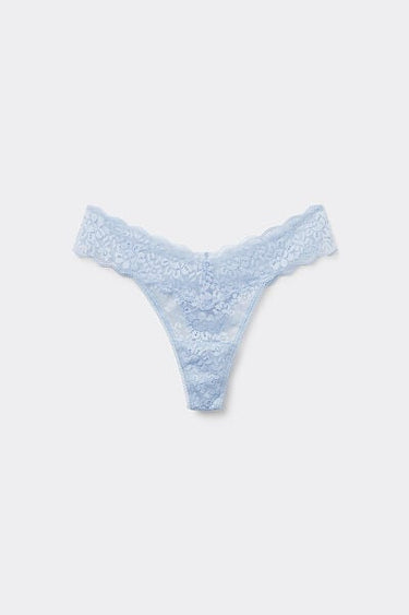 High-Leg Recycled Lace G-String