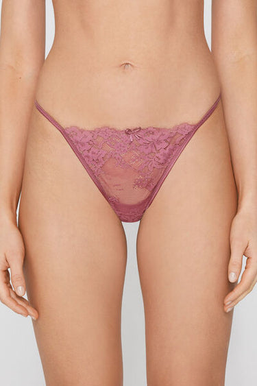 Lace and Tulle Tanga Panel G-String
